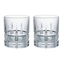 Social by Jason Atherton Handcut Cut Crystal Glass Double Old Fashioned Tumbler, 300ml, Set of 2